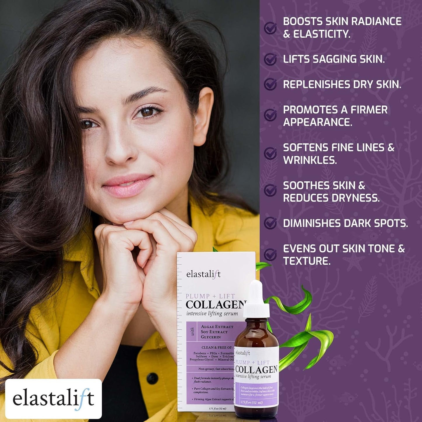 Collagen Serum for Face | Collagen Face Serum for Skin Tightening Helps Lift, Plump, & Firm Sagging Skin | Serums for Skin Care | anti Wrinkle Boost, Fragrance Free, 1.75 Fl Oz