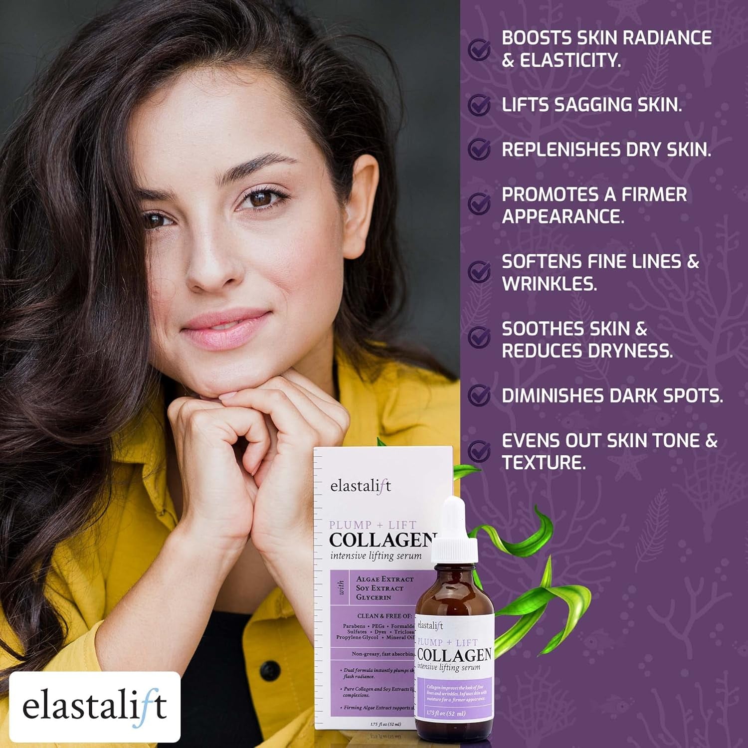 Collagen Serum for Face | Collagen Face Serum for Skin Tightening Helps Lift, Plump, & Firm Sagging Skin | Serums for Skin Care | anti Wrinkle Boost, Fragrance Free, 1.75 Fl Oz