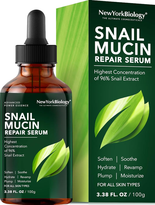 New York Biology 96% Korean Snail Mucin Serum for Face - 3.38 Fl. Oz