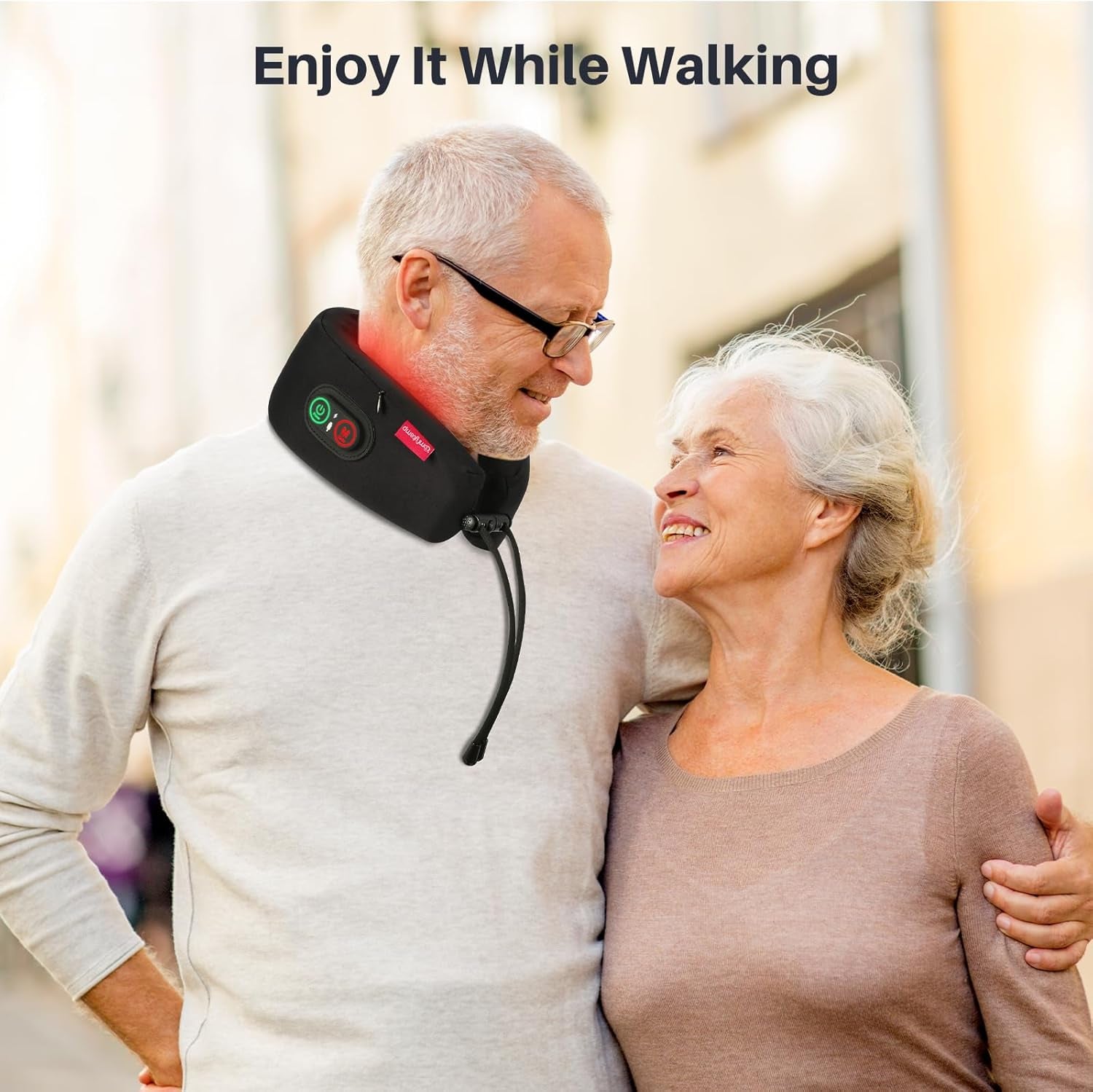 Portable Cordless Red Light Therapy for Neck Pain Relief, FSA HSA Eligible near Infrared Light Therapy Neck Wrap, Rechargeable Wireless Wearable Light Wrap for Travel