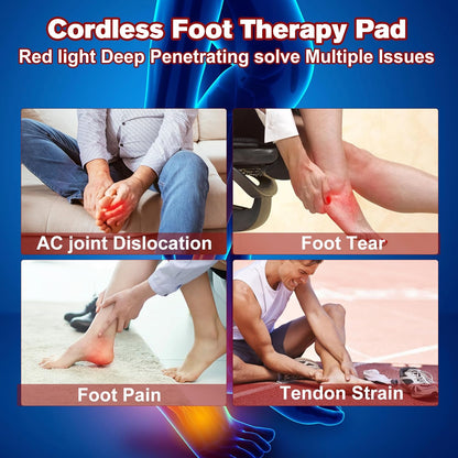 Cordless Red Light Therapy for Foot Slipper FDA Cleared near Infrared Light Therapy Device for Feet Toes Instep Pain Relief Led Portable Wearable Rechargeable with 4000Mah Battery