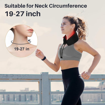 Portable Cordless Red Light Therapy for Neck Pain Relief, FSA HSA Eligible near Infrared Light Therapy Neck Wrap, Rechargeable Wireless Wearable Light Wrap for Travel