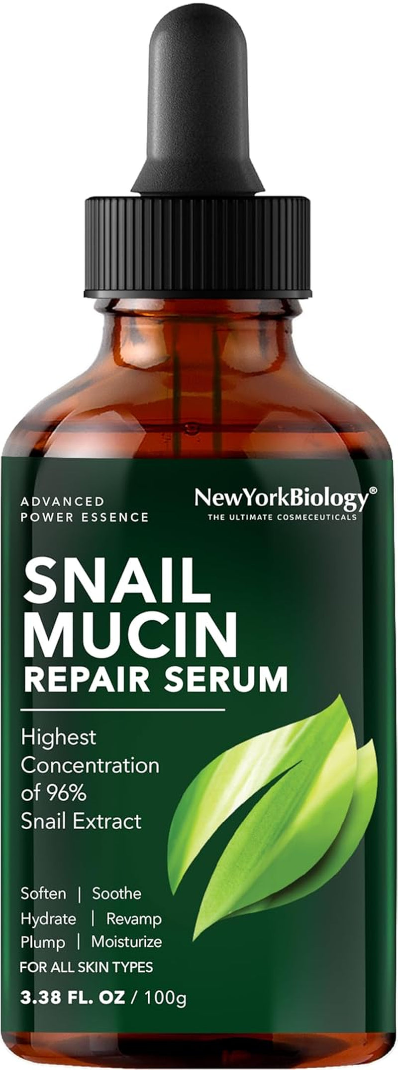 New York Biology 96% Korean Snail Mucin Serum for Face - 3.38 Fl. Oz