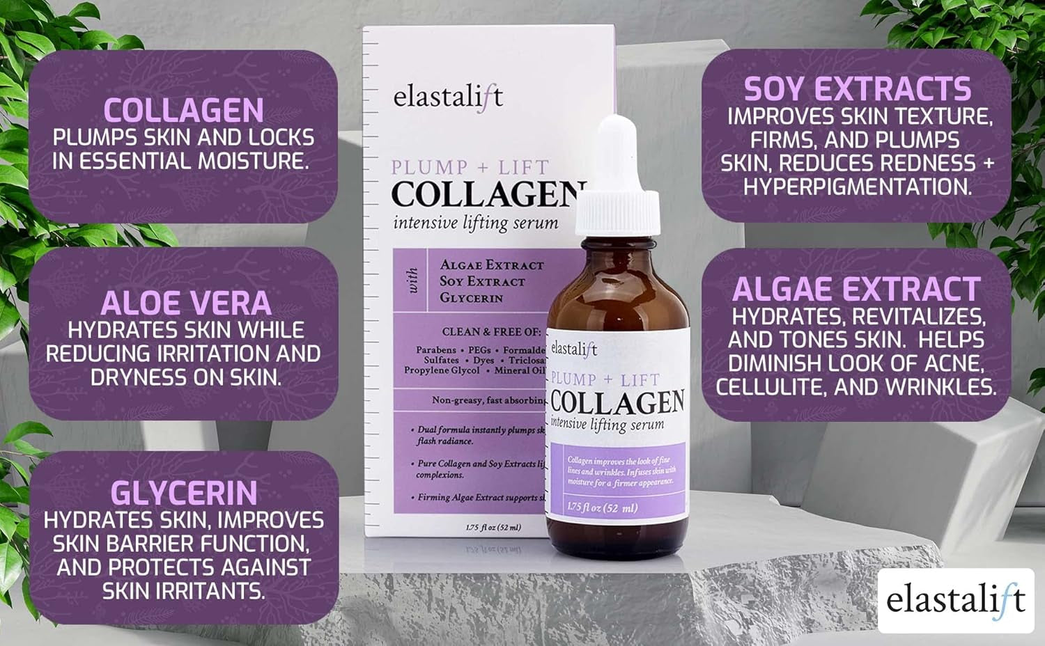 Collagen Serum for Face | Collagen Face Serum for Skin Tightening Helps Lift, Plump, & Firm Sagging Skin | Serums for Skin Care | anti Wrinkle Boost, Fragrance Free, 1.75 Fl Oz