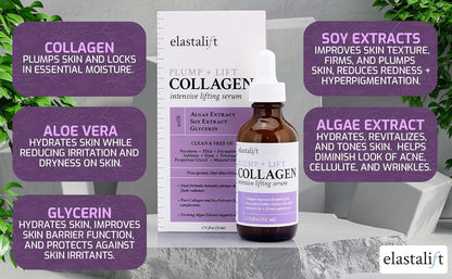 Collagen Serum for Face | Collagen Face Serum for Skin Tightening Helps Lift, Plump, & Firm Sagging Skin | Serums for Skin Care | anti Wrinkle Boost, Fragrance Free, 1.75 Fl Oz